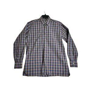 Canali L/S Button Down Plaid Shirt Mens - Made In Italy - Mens Large